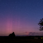 Polární záře 30.9.2025 nad Manětínskou oblastí tmavé oblohy, foto Pavel Lipka