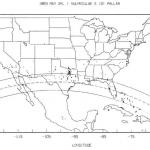 Mapa stínu na území USA a Mexika
